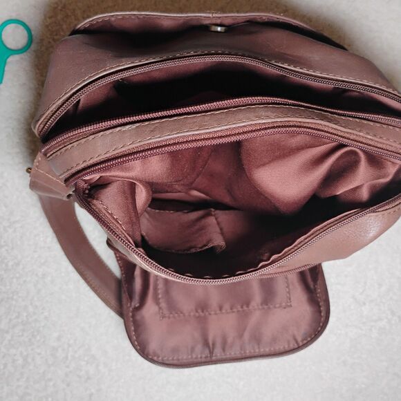 Great American Leather Works 100% Leather Brown Purse Y2K Crossbody /Shoulder - Picture 7 of 16